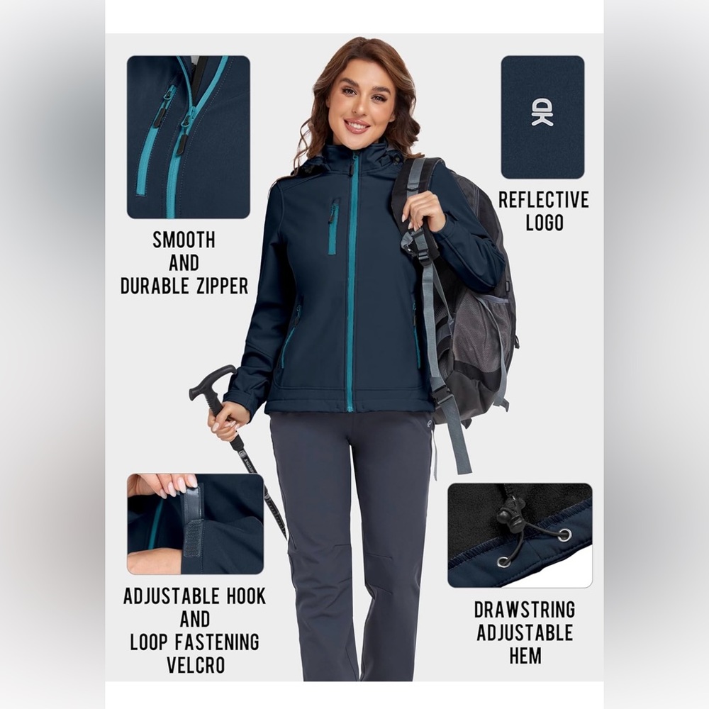 NWT Women's Navy XS Softshell Jacket - Picture 3 of 6